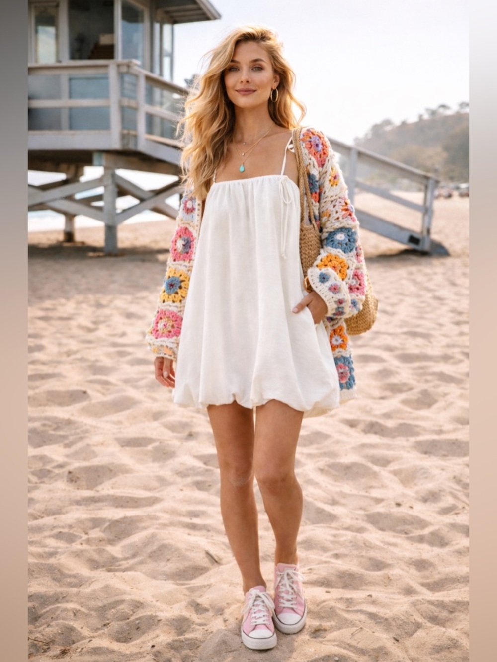 ⚡️ “ Zuma Breeze “ Bubble Dress | White - Picture 5 of 5